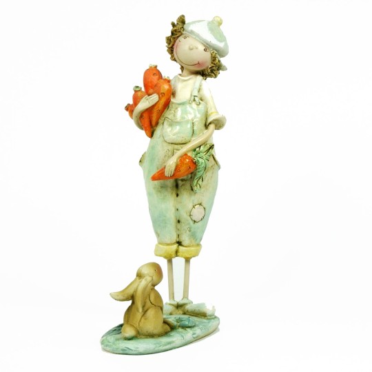 Objet décoration romantique statuette fillette lapin Objet décoration romantique statuette fillette lapin