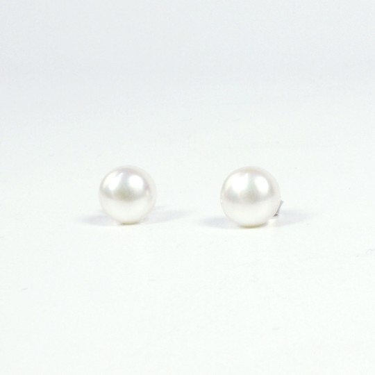 Boucles d'oreilles percées Bo Galé puces perle d'eau douce Boucles d'oreilles percées Bo Galé puces perle d'eau douce