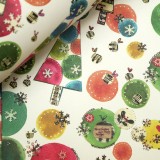 Papier tassotti à motifs Noël boules multicolores