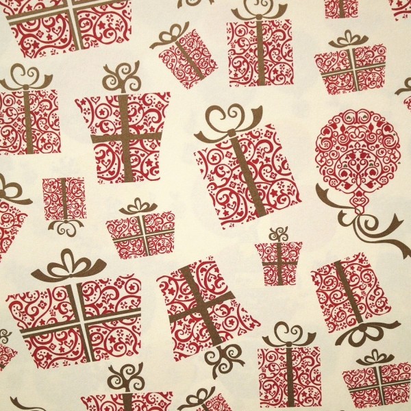 Papier tassotti motifs noel cadeau rouge
