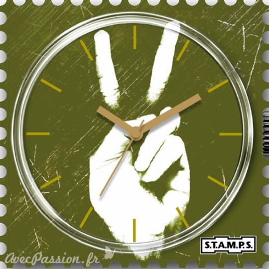 Montre Stamps cadran de montre green peace Montre Stamps cadran de montre green peace