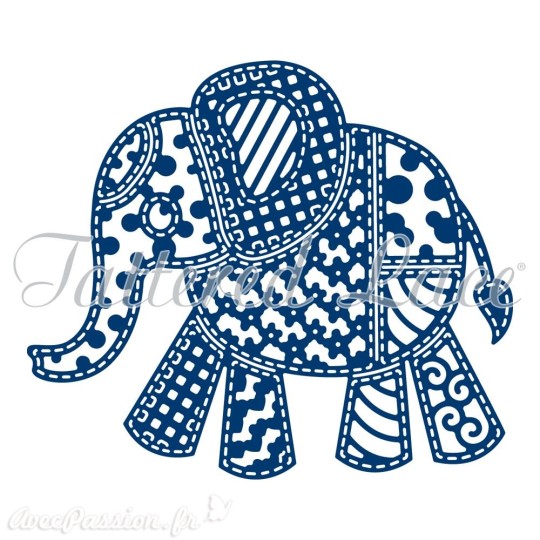 Dies découpe gaufrage éléphant Tattered Lace Dies découpe gaufrage éléphant Tattered Lace