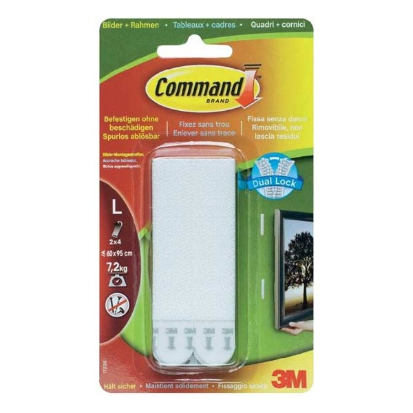 Accroche tableaux Command sans trou 3M blanc 8 languettes L 7.2kg