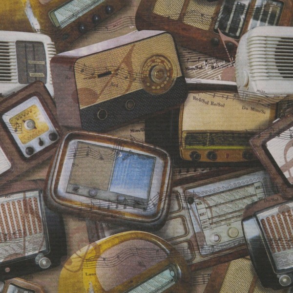 Papier italien motifs radios anciennes marron