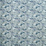 Papier japonais washi plantes et fleurs fond bleu