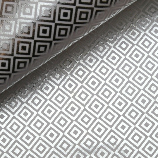 Papier indien losange argent sur blanc Papier indien losange argent sur blanc