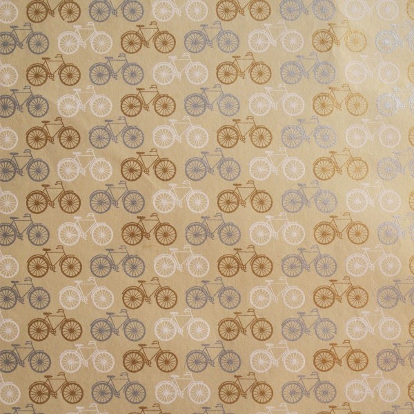 Papier indien crème vélo doré argent blanc