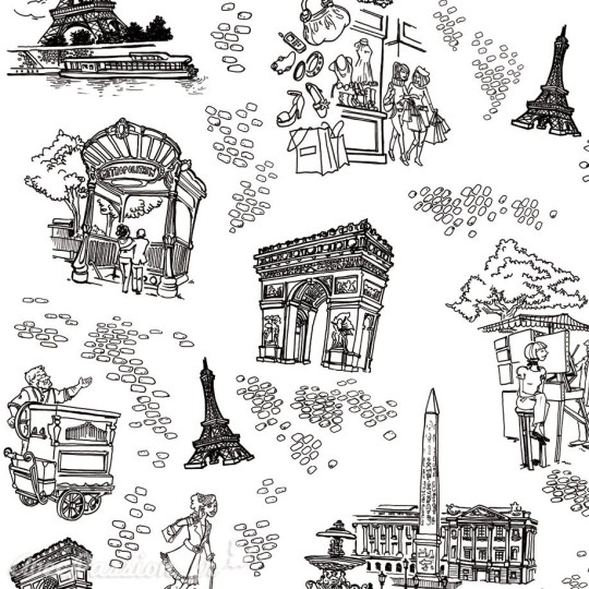 Feuilles décopatch monuments paris blanc et noir Feuilles décopatch monuments paris blanc et noir