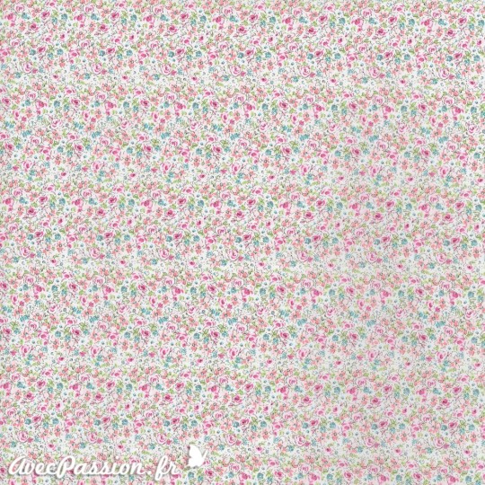 Feuille décopatch fond blanc petites feurs Feuille décopatch fond blanc petites feurs