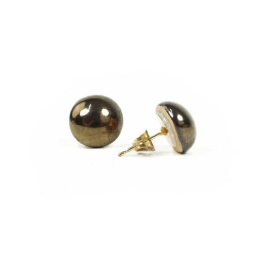 Boucles d'oreilles Kazuri céramique orange puce ronde 1cm Boucles d'oreilles Kazuri céramique orange puce ronde 1cm