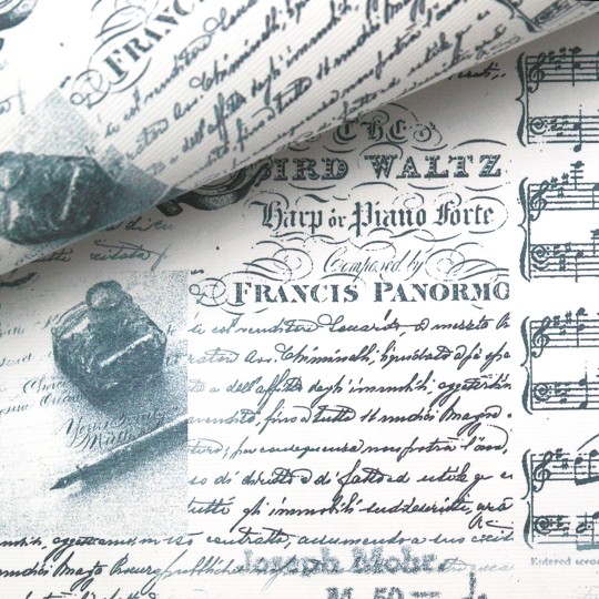 Papier italien motifs partition de musique et calligraphie Papier italien motifs partition de musique et calligraphie