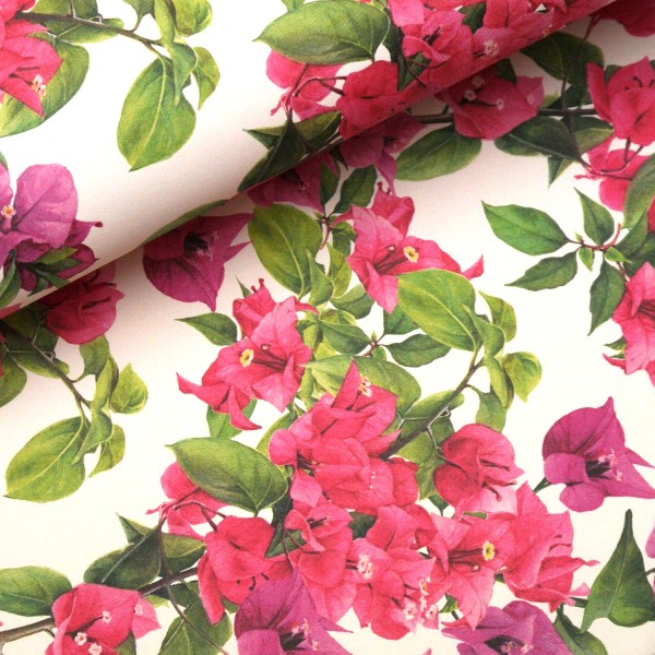 Papier tassotti à motifs fleurs de bougainvilliers