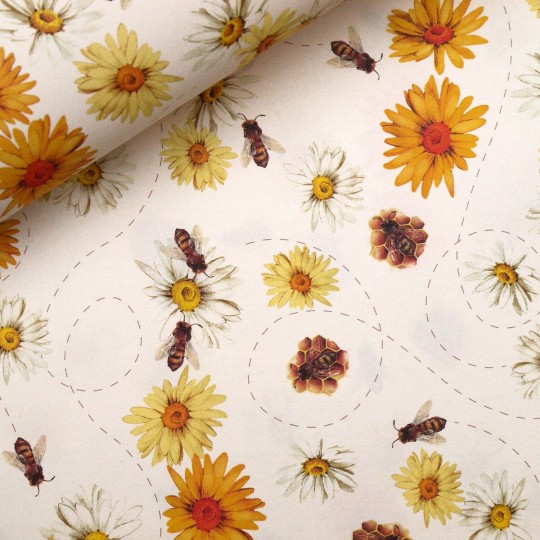 Papiers tassotti à motifs abeilles et fleurs