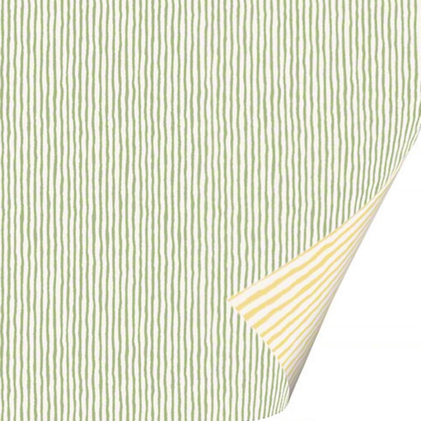 Papiers tassotti à motifs recto verso rayures vert et jaune