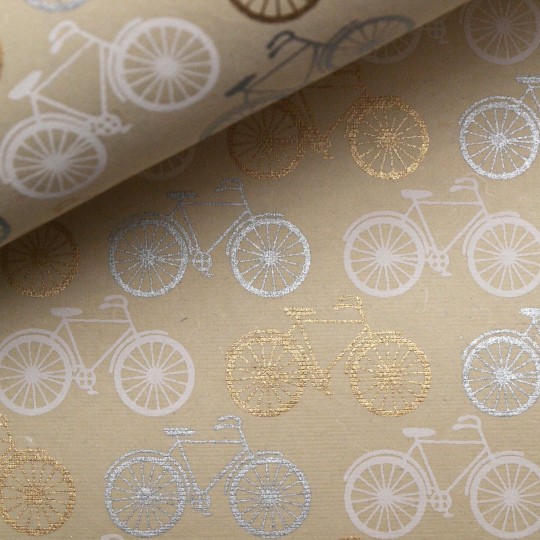 Papier indien crème vélo doré argent blanc