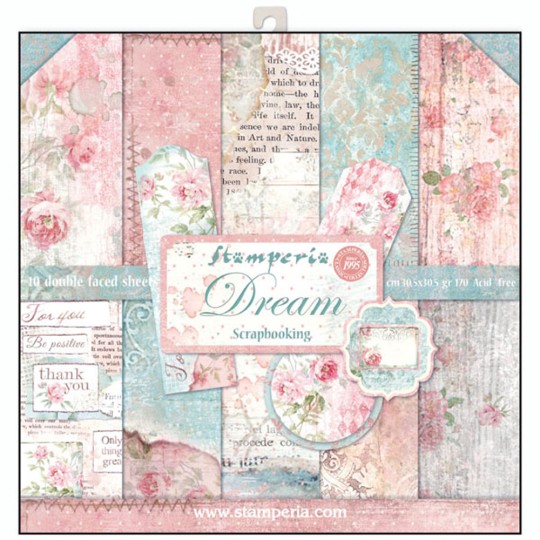 Papier scrapbooking assortiment dream 10f recto verso