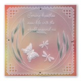 Gabarit tracage du parchemin fleurs et papillon en 3D de Tina Groovi