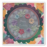 Gabarit tracage du parchemin fleurs et papillon en 3D de Tina Groovi