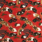 Papier japonais washi éventail or rouge