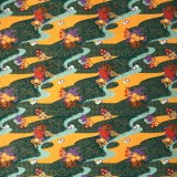 Papier japonais washi rivière doré vert orange