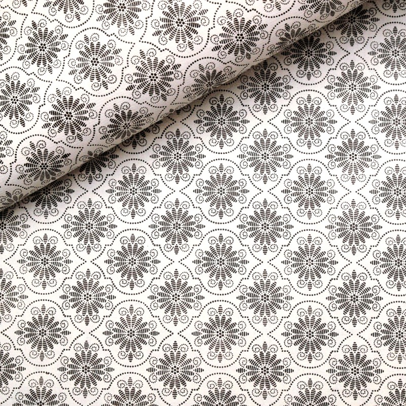 Papier à motifs andalus blanc et sepia