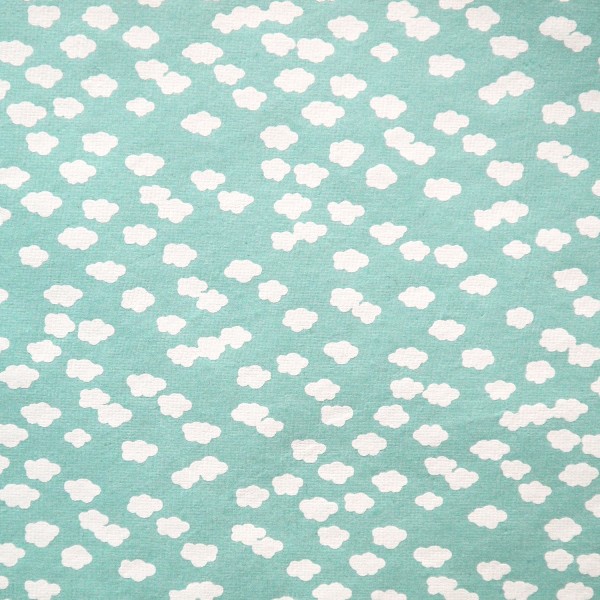 Papier à motifs céleste blanc nuage bleu turquoise