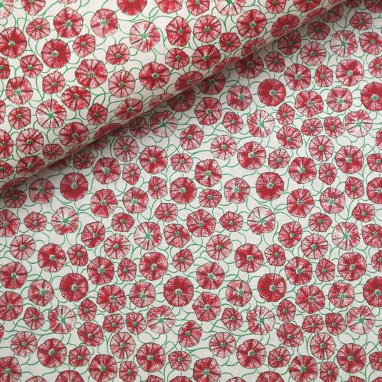 Papier à motifs poppy blanc motifs rouge Papier à motifs poppy blanc motifs rouge