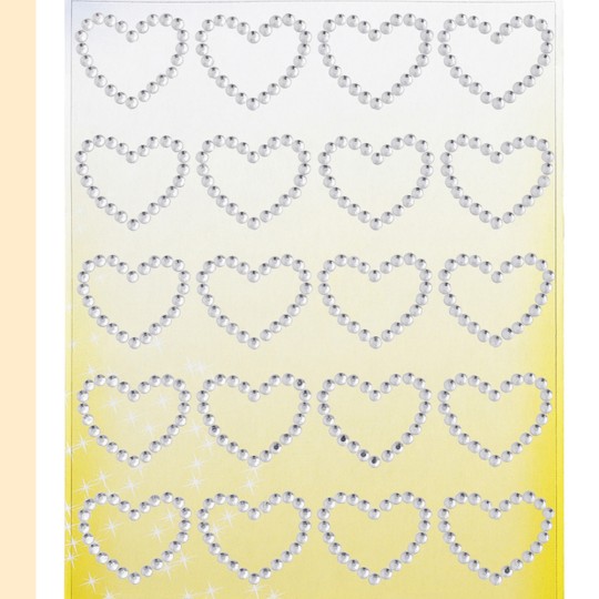 Strass adhésifs coeurs cristal 20p Strass adhésifs coeurs cristal 20p