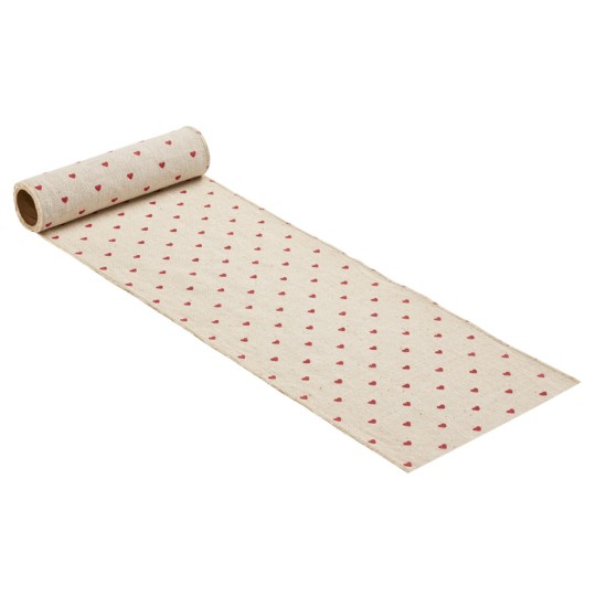 Tissu décoratif lin coeur rouge 2 mètres Tissu décoratif lin coeur rouge 2 mètres