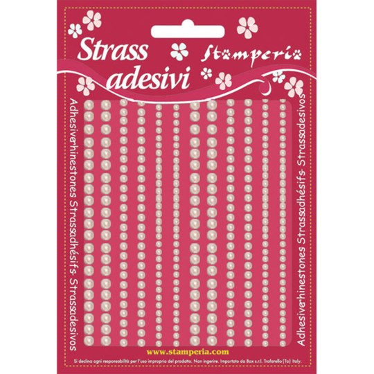 Stickers adhésifs demi perles blanc nacré 368p Stickers adhésifs demi perles blanc nacré 368p