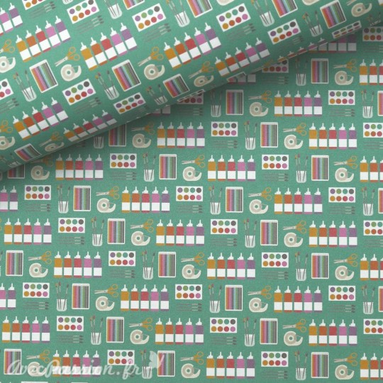 Papier motifs rentrée scolaire fond vert Papier motifs rentrée scolaire fond vert