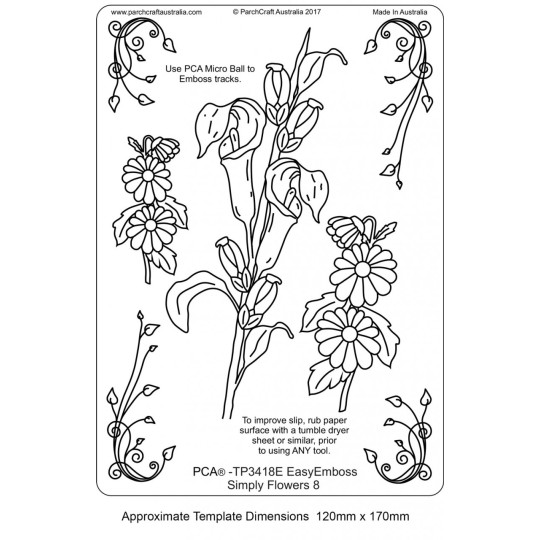 Gabarit tracage parchemin Template PCA fleurs n°8 Gabarit tracage parchemin Template PCA fleurs n°8