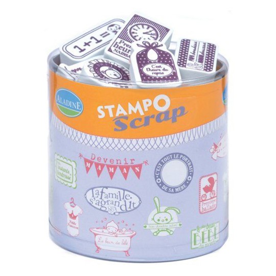 Tampon caoutchouc naissance Aladine stampo scrap 27p Tampon caoutchouc naissance Aladine stampo scrap 27p