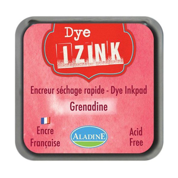 Encreur tampon Aladine Dye Izink séchage rapide grenadine