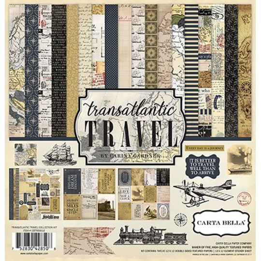 Papier scrapbooking assortiment transatlantic 12fe Papier scrapbooking assortiment transatlantic 12fe