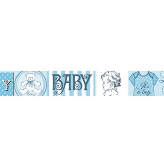 Masking tape bébé fond bleu et blanc papier adhésif washi Masking tape bébé fond bleu et blanc papier adhésif washi