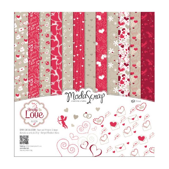 Papier scrapbooking assortiment amour coeurs 12f Papier scrapbooking assortiment amour coeurs 12f