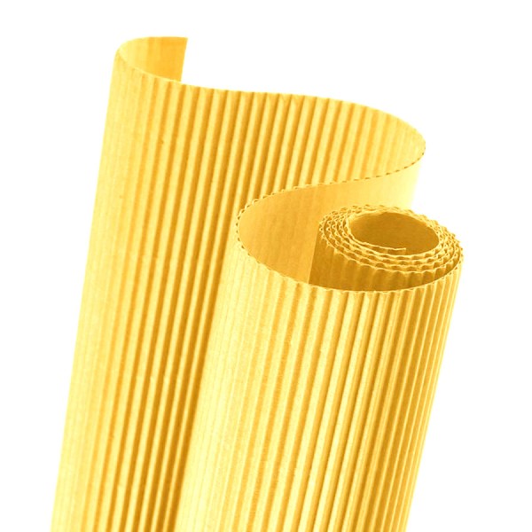 Papier carton ondulé couleur jaune vif