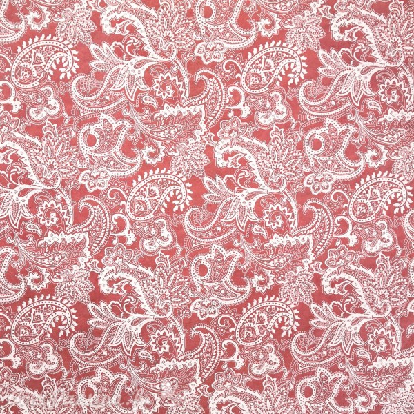 Papier népalais lokta paisley arabesque vieux rose et blanc