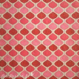 Papier indien pendule doré rouge et rose sur taupe