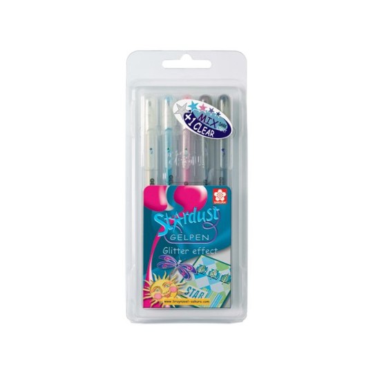 Feutre Sakura Stardust pailleté Gelly Roll gel 5 feutres Feutre Sakura Stardust pailleté Gelly Roll gel 5 feutres