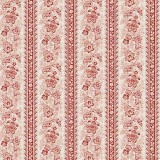 Papier tassotti à motifs bandes de fleurs rouge