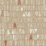 Papier tassotti à motifs sapin de noel kraft