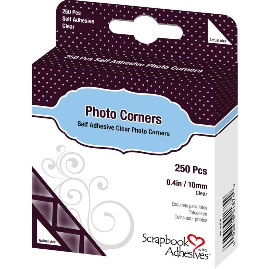 Coins photos transparents adhésifs 10mm 250p Coins photos transparents adhésifs 10mm 250p