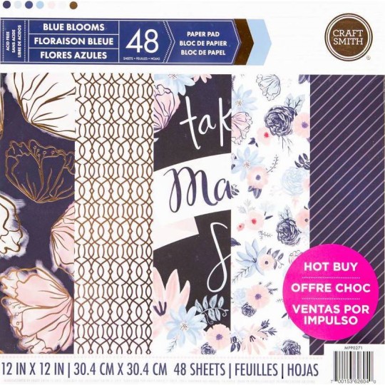 Papier scrapbooking assortiment blue blooms 48fe Papier scrapbooking assortiment blue blooms 48fe