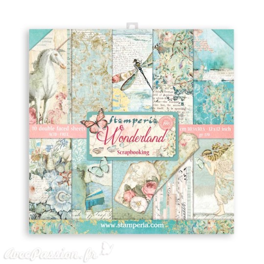 Papier scrap assortiment wonderland 10f recto verso