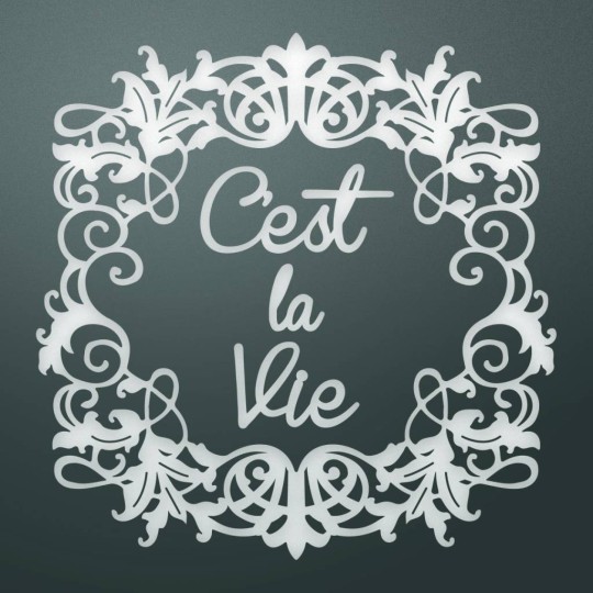 Dies découpe gaufrage cadre fleuri C'est la Vie Dies découpe gaufrage cadre fleuri C'est la Vie