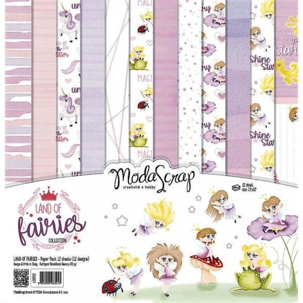 Papier scrapbooking assortiment land of fairies 12f 15x15