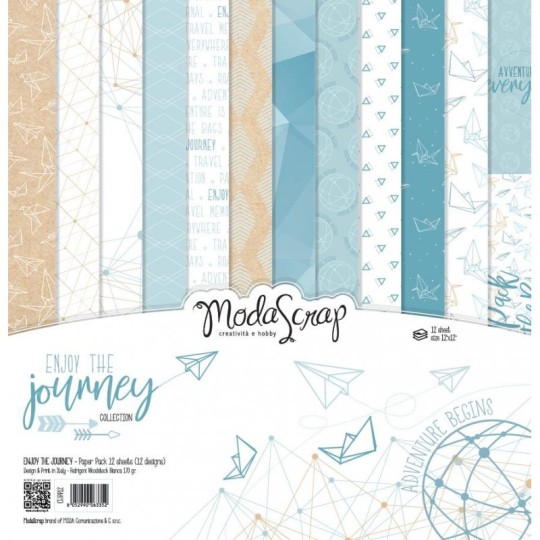 Papier scrapbooking assortiment enjoy the journey 12f Papier scrapbooking assortiment enjoy the journey 12f