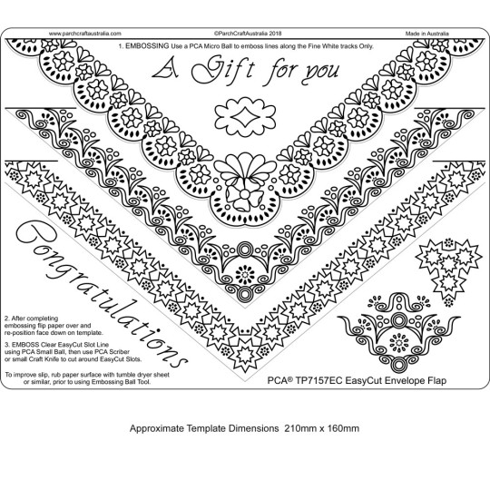Gabarit easycut PCA coupe le parchemin enveloppe bordure Gabarit easycut PCA coupe le parchemin enveloppe bordure